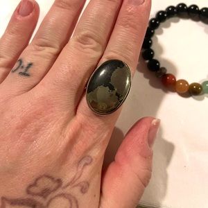 Pyrite Sterling Silver Adjustable Ring